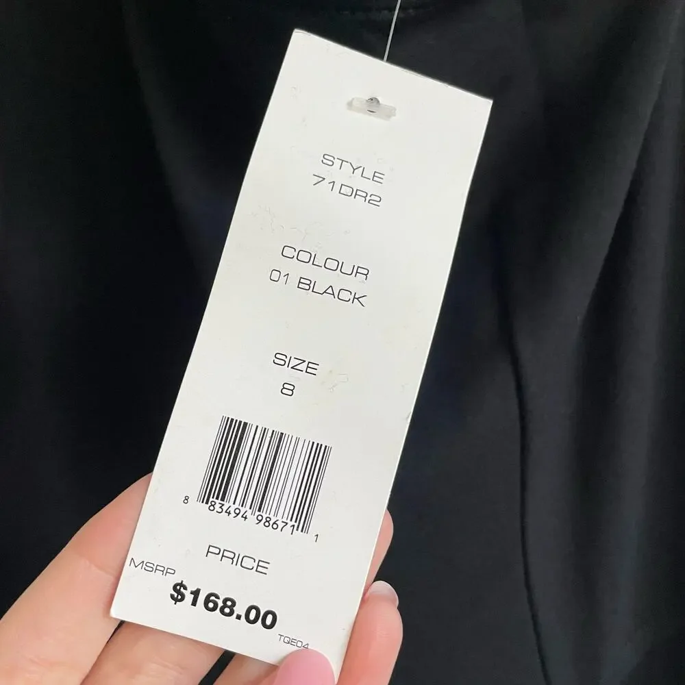 NWT French Connection LBD One Shoulder Mini Bow Dress Sz 8